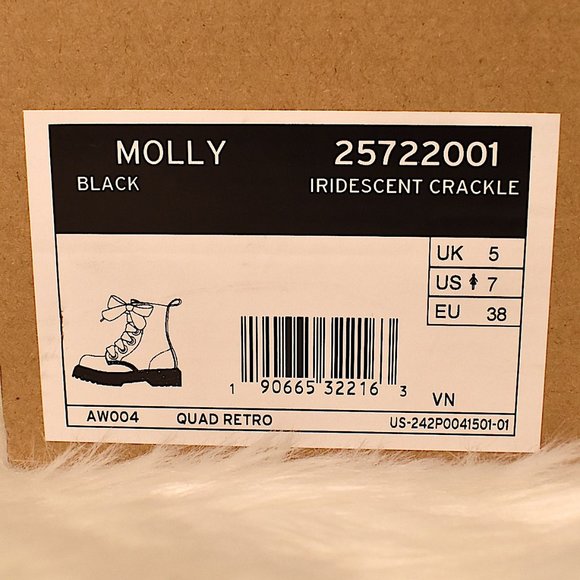 Dr. Martens | Molly Iridescent Crackle Black Boots - Picture 7 of 13